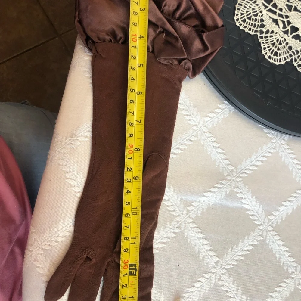 Vintage 1950s Bemberg Gloves by Gutman Lann Gloves Espresso Brown Size 6.5”